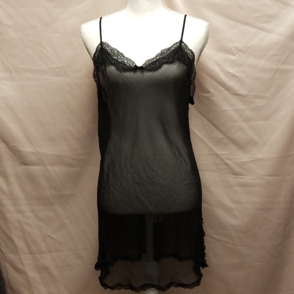 Victoria's Secret Large Black Chiffon Slip